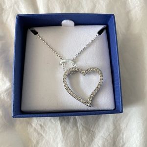 Swarovski Necklace Crystal Open Heart Rhodium